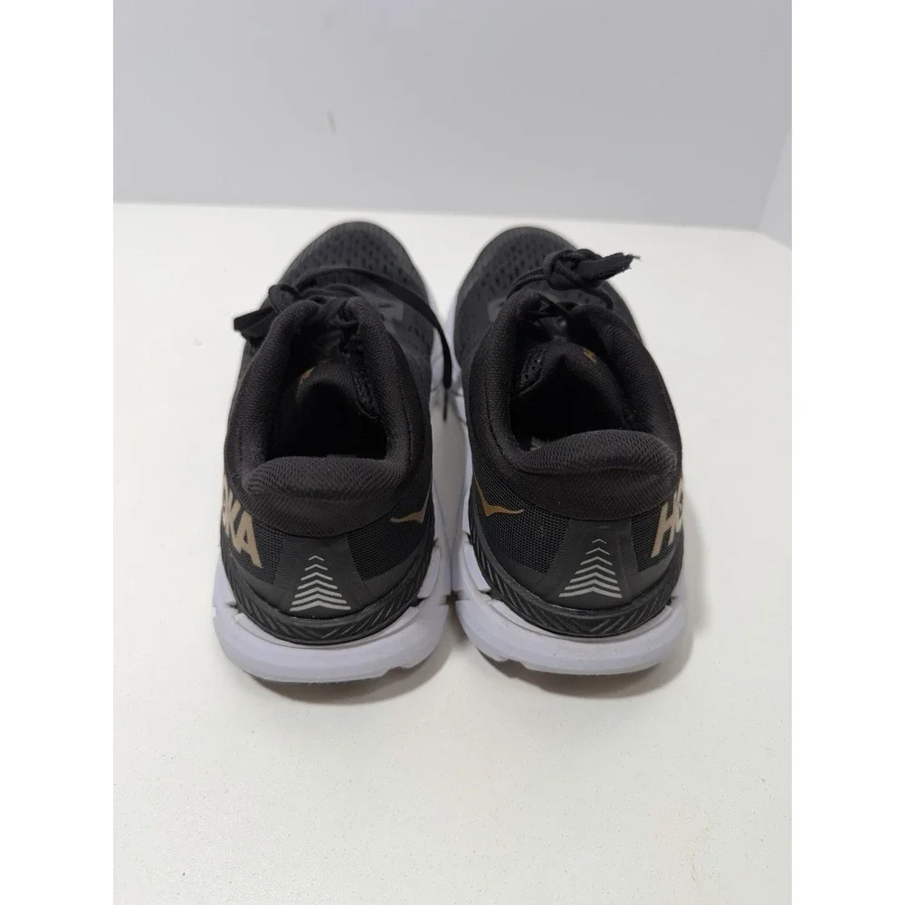 Hoka One One Clifton 7 Shoes Womens Size‎ 8 Black Gold Running Sneaker